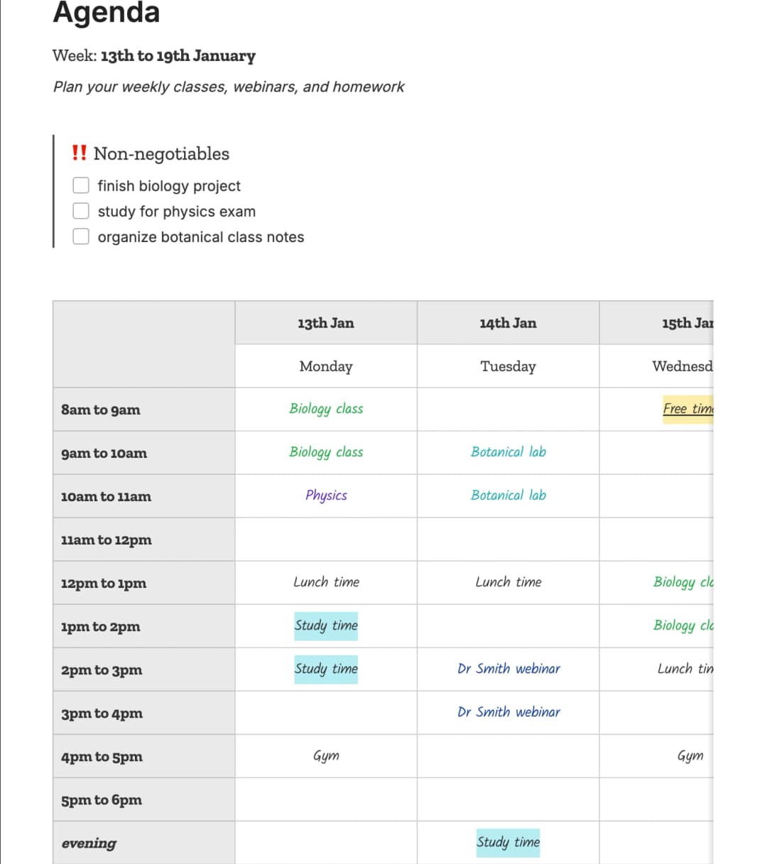 Preview of the template titled Agenda, featuring various sections and text