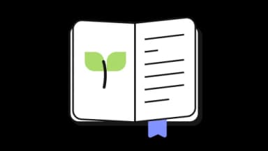 Icon of a document with a plant, representing personal well-being.