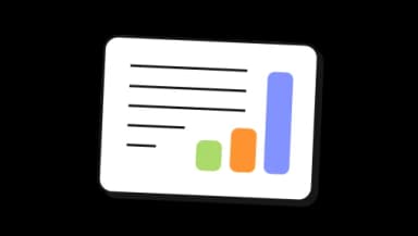 Icon of a tablet displaying charts and graphs, representing work organization.