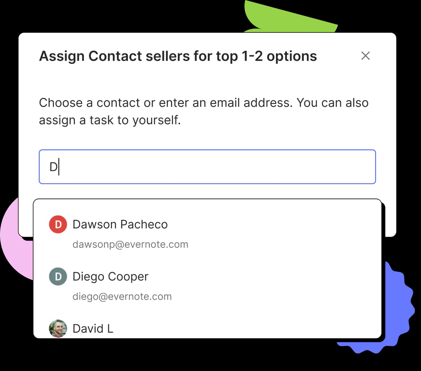 A UI rappresentation of assign-task