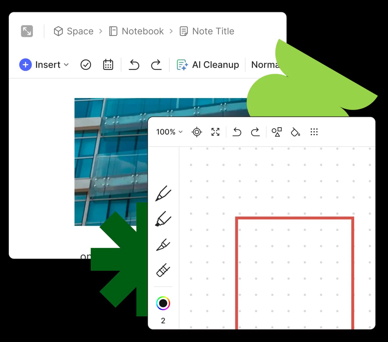 A UI rappresentation of sketches